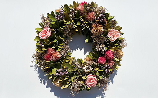 【定期便4回】ドライフラワーリース：B690-001