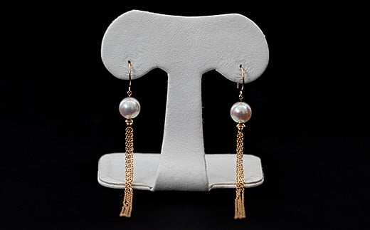 エレガントなアコヤ真珠フリンジピアス：C290-004