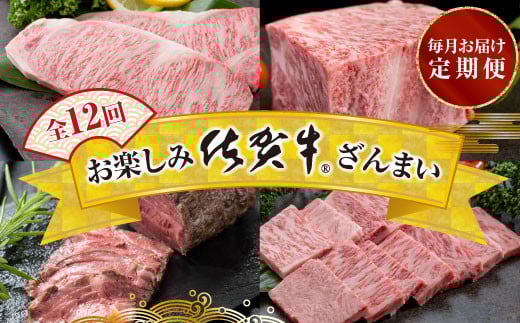 【定期便12回】お楽しみ佐賀牛ざんまい：C232-030