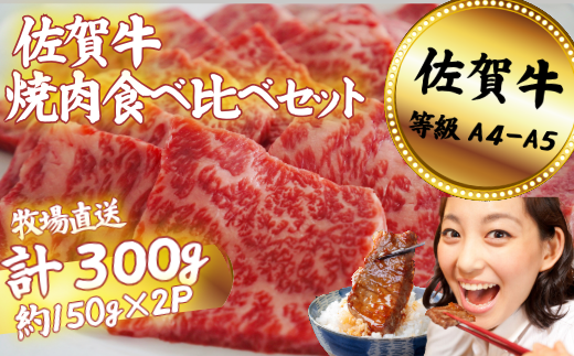 佐賀牛 焼肉食べ比べセット 300g：B120-064