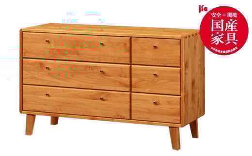 kumukumu120-3段チェスト　クリア色【諸富家具】：C378-001