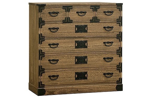 桐たんす 民芸タンス 牡丹5段：C368-001