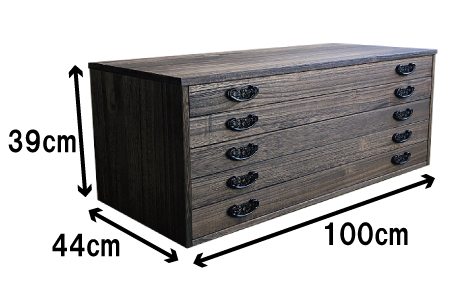 桐たんす 時代仕上げ総桐タンス 5段：C146-010