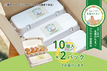 国産飼料の平飼い有精卵「名尾のたまご」30個入：B135-013