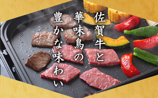 佐賀牛 華味鳥 BBQセット 2種 合計850g アウトドア バーベキュー 牛肉 鶏肉「2023年 令和5年」