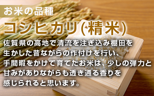 『先行予約』【令和6年産】唐津産 七山 棚田米 コシヒカリ 精米 2合(300g)×5袋セット 減農薬栽培 小分け袋 こしひかり ごはん コメ おにぎり