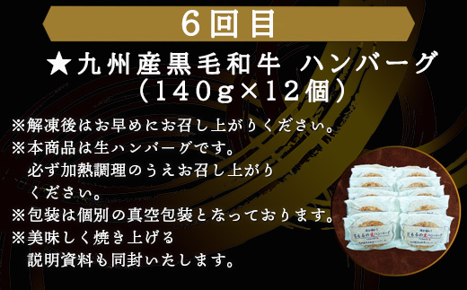 「全6回定期便」唐津大人気ハンバーグ定期便 黒毛和牛 手ごね 佐賀牛 食べ比べ