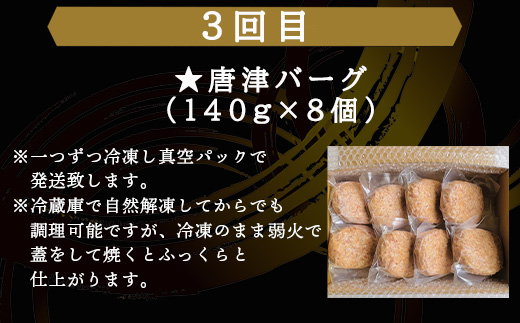 「全6回定期便」唐津大人気ハンバーグ定期便 黒毛和牛 手ごね 佐賀牛 食べ比べ「2024年 令和6年」