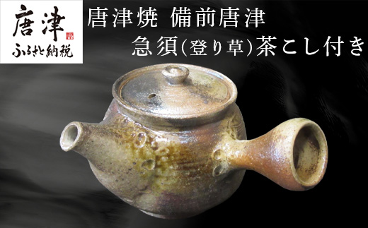 唐津焼 備前唐津 急須(登り草) 茶こし付き 茶器 きゅうす 日本茶 緑茶 ティーポット 食器 ギフト
