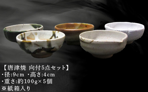 唐津焼 向付セット(朝鮮唐津/絵唐津/織部唐津/唐津焼〆/カイラギ釉の5点) 器 陶器 食器 小皿 おしゃれ かわいい おもてなし ギフト