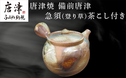 唐津焼 備前唐津 急須(登り草) 茶こし付き 茶器 きゅうす 日本茶 緑茶 ティーポット 食器 ギフト「2025年 令和7年」