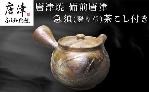 唐津焼 備前唐津 急須(登り草) 茶こし付き 茶器 きゅうす 日本茶 緑茶 ティーポット 食器 ギフト「2024年 令和6年」