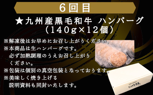 「全6回定期便」唐津大人気ハンバーグ定期便 黒毛和牛 手ごね 佐賀牛 食べ比べ「2024年 令和6年」