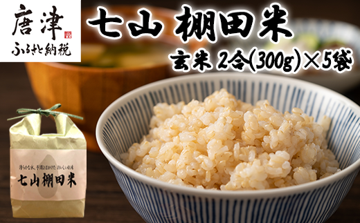 『先行予約』【令和6年産】唐津産 七山 棚田米 コシヒカリ 玄米 2合(300g)×5袋セット 減農薬栽培 小分け袋 こしひかり ごはん コメ おにぎり