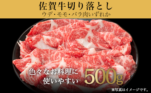 佐賀牛切り落とし 500g (佐賀牛ウデ モモ バラ肉のいずれか) すき焼き しゃぶしゃぶ ギフト「2023年 令和5年」