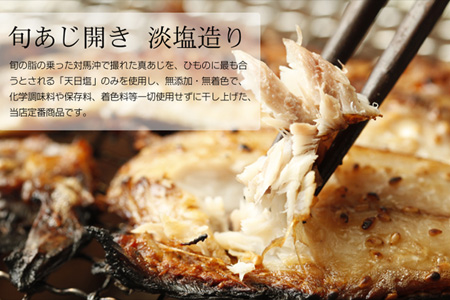 唐津産 旬アジ開き（淡塩造り）10枚 旬アジ醤油みりん干し 10枚 計20枚入りセット 干物 ひもの セット 酒の肴 カルシウム 海鮮