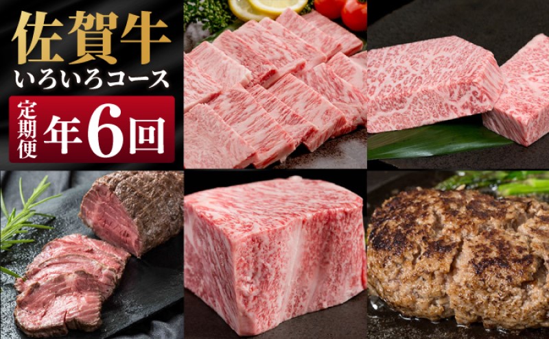 定期便 偶数月 年6回 佐賀牛 いろいろコース 牛肉 肉 お肉 6回 ※配送不可：北海道、沖縄県、離島