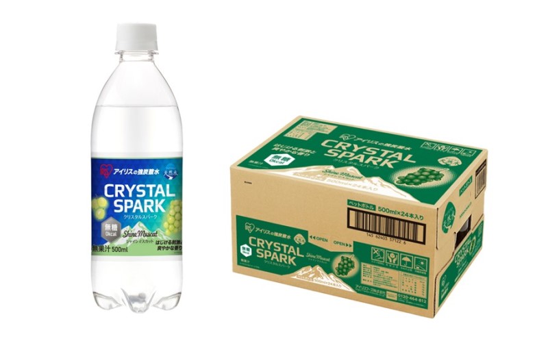 炭酸 CRYSTAL SPARK クリスタルスパーク 炭酸水 無糖 シャインマスカット 500ml×24本 飲料 ※配送不可：沖縄、離島