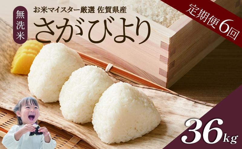 ≪ 定期便 6回 計 36kg ≫ 令和7年産 無洗米 36kg ( 6kg × 6回 ) さがびより 佐賀県産 特A お米 こめ コメ 白米 五つ星 お米マイスター厳選 弁当