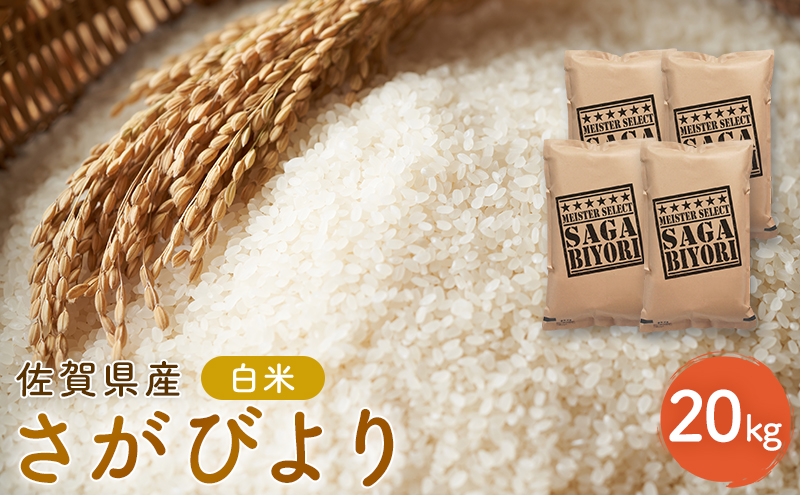 新米 先行予約 さがびより 佐賀県産 白米 20kg (5kg×4) 五つ星お米マイスター厳選 米 ※配送不可：離島