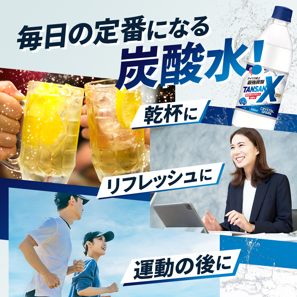 炭酸 アイリス史上最強炭酸 TANSAN X 450ml×24本 1ケース 強炭酸 炭酸水 飲料