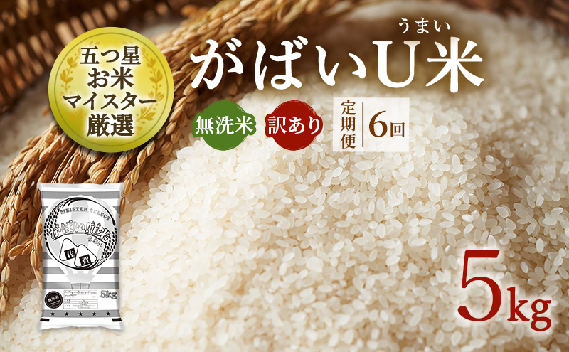定期便 6ヶ月 訳あり 米 鳥栖市ふるさと納税限定がばいU米(うまい) 【無洗米】 5kg 五つ星お米マイスター厳選 (お徳用ブレンド米) 家庭用 生活応援 ※配送不可：離島