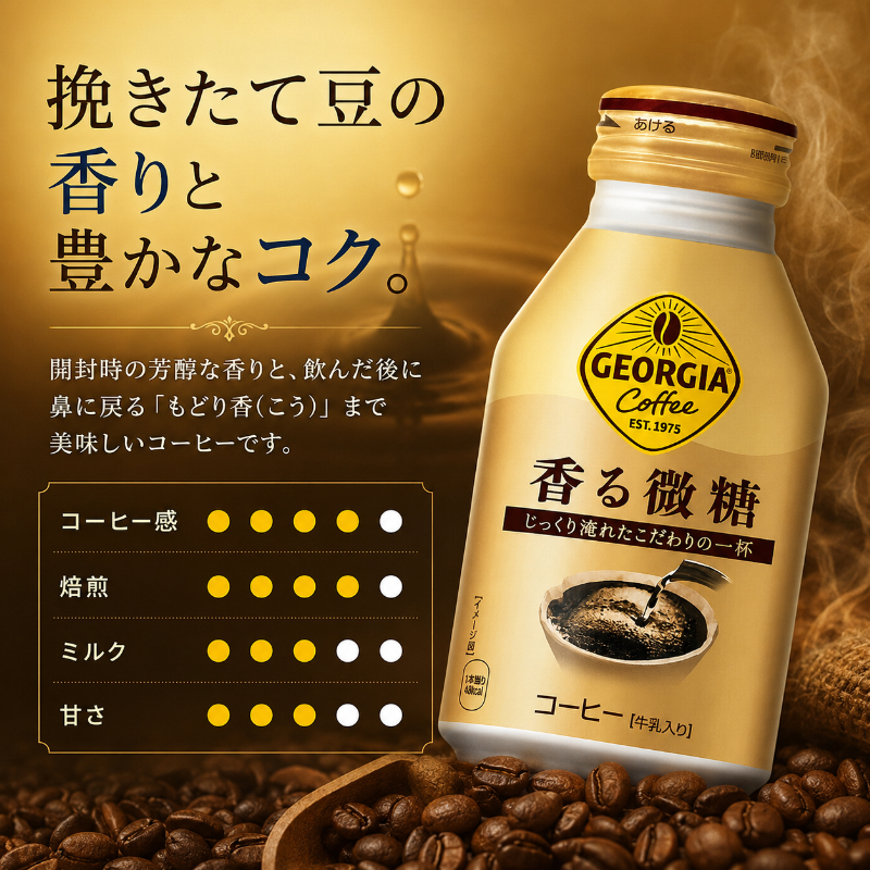 ジョージア 香る微糖 ボトル缶 260ml 1ケース 24本  缶コーヒー 珈琲 飲料 