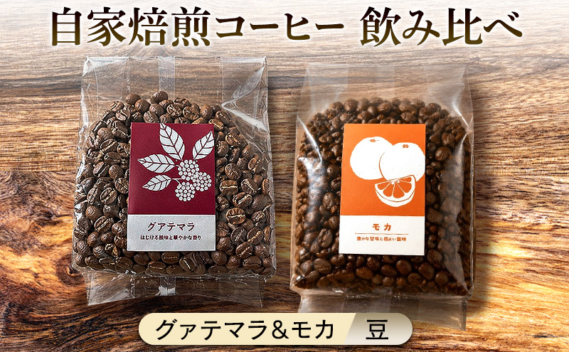 【厳選2種】芳醇なフルーティー飲み比べセット・自家焙煎コーヒー（豆）(グァテマラ221g、モカ285g)