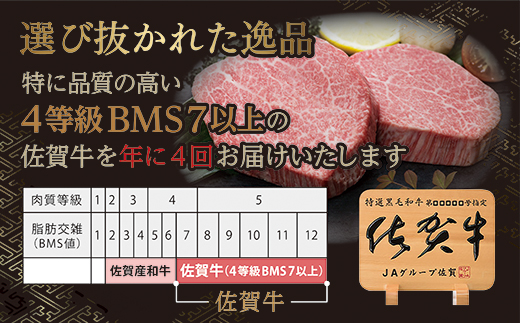 【定期便４回】佐賀牛 ヒレステーキ 340g×4回発送 全4回 黒毛和牛 _l-5