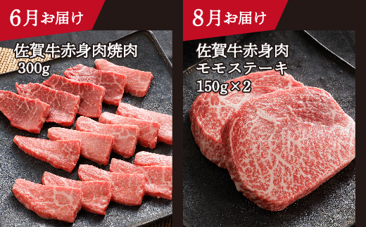 n-19【定期便6回】極上 佐賀牛 赤身の定期便 食べ比べ 偶数月配送 全6回 定期便