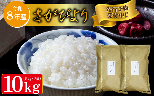 【令和8年産 新米 予約】さがびより 精米 10kg（5kg×2袋）特A評価 佐賀県産 白米 _c-127