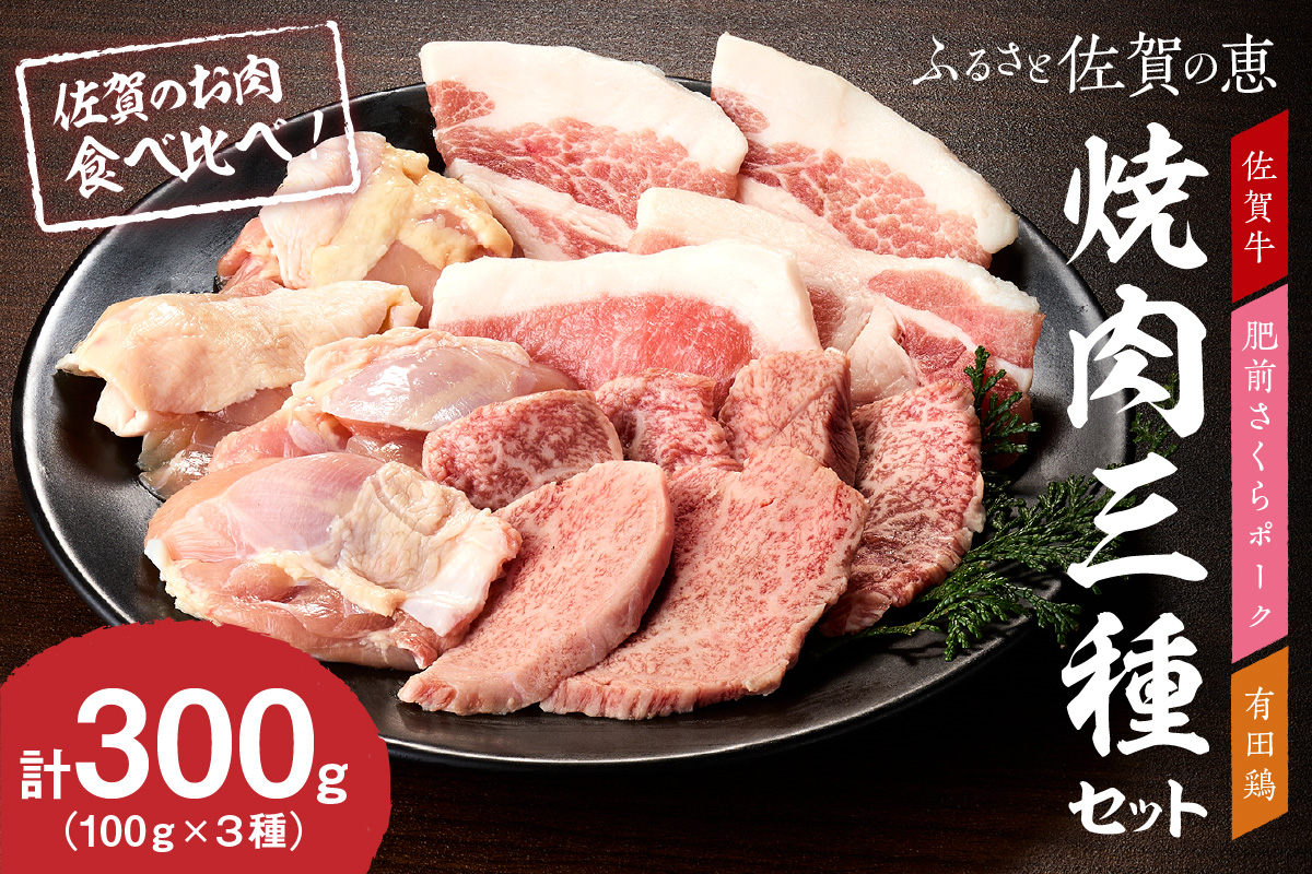 佐賀の恵み 三種焼肉セット（佐賀牛・有田鶏・肥前さくらポーク） 015-J1627