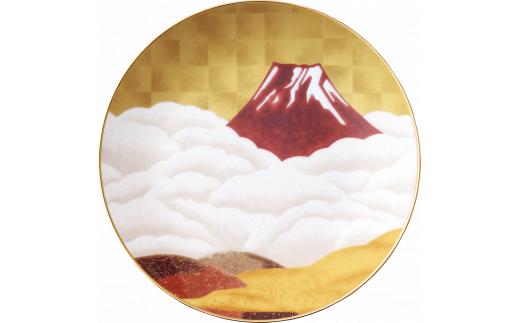 27.4cm額皿“赤富士” H1043