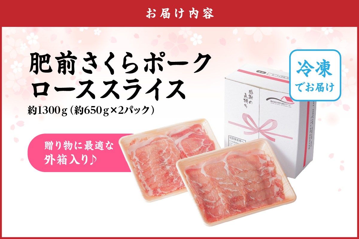 佐賀県産 豚肉 肥前さくらポーク ローススライス 約1.3kg 180-L043