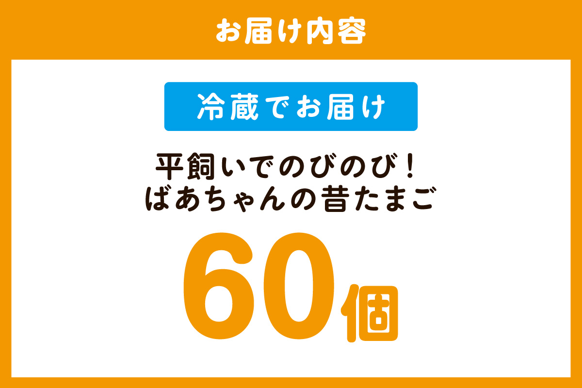平飼いで のびのび養鶏！ばあちゃんの昔たまご（計60個）平飼い卵 割れ保証あり 129-B613