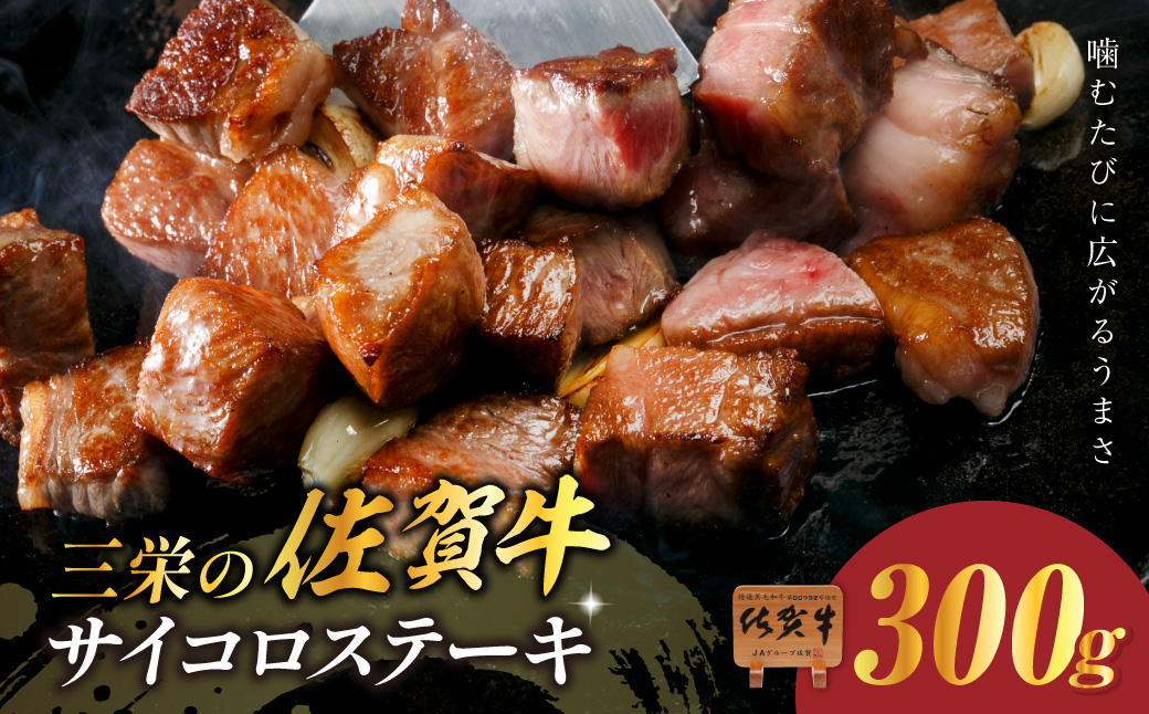 三栄の佐賀牛サイコロステーキ（約300g） 167-J886
