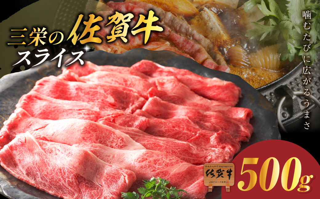 三栄の佐賀牛スライス（約500g） 167-J887