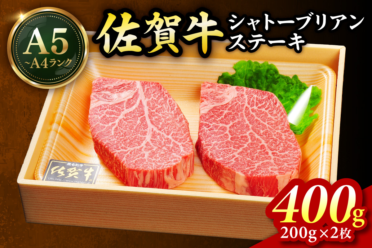 佐賀牛 シャトーブリアンステーキ400g（200g×2枚） 189-J1425
