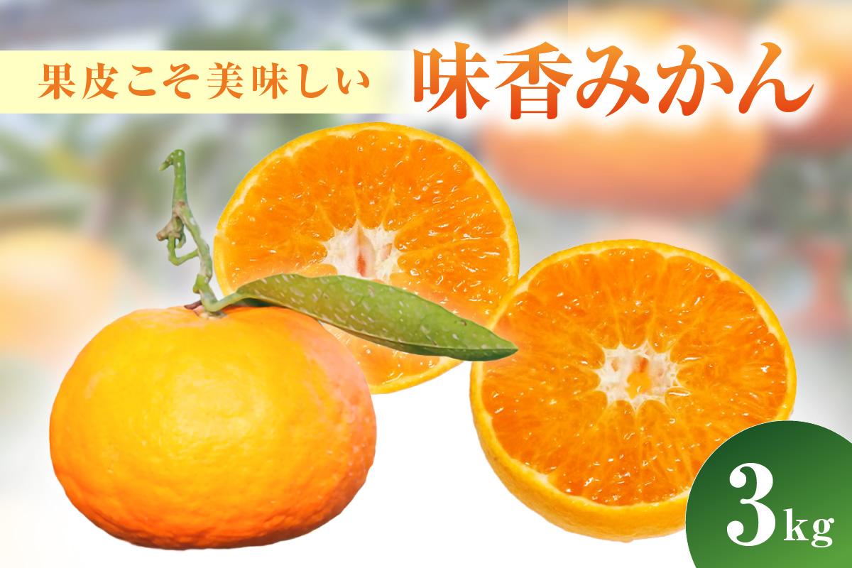 【2月上旬より配送】果皮こそ美味しい“味香みかん”3kg 222-B993