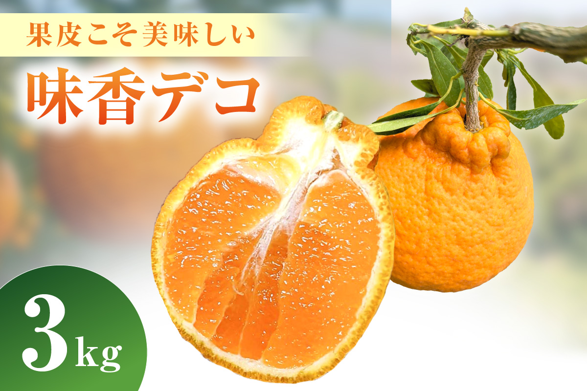 【3月上旬より配送】果皮こそ美味しい味香デコ 3kg 糖度14度以上 不知火 222-B994