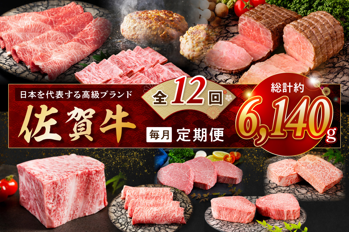 【発送月固定 定期便】肉の定期便！ 特選佐賀牛 毎月月替わりでお届け 全12回 999-J1172