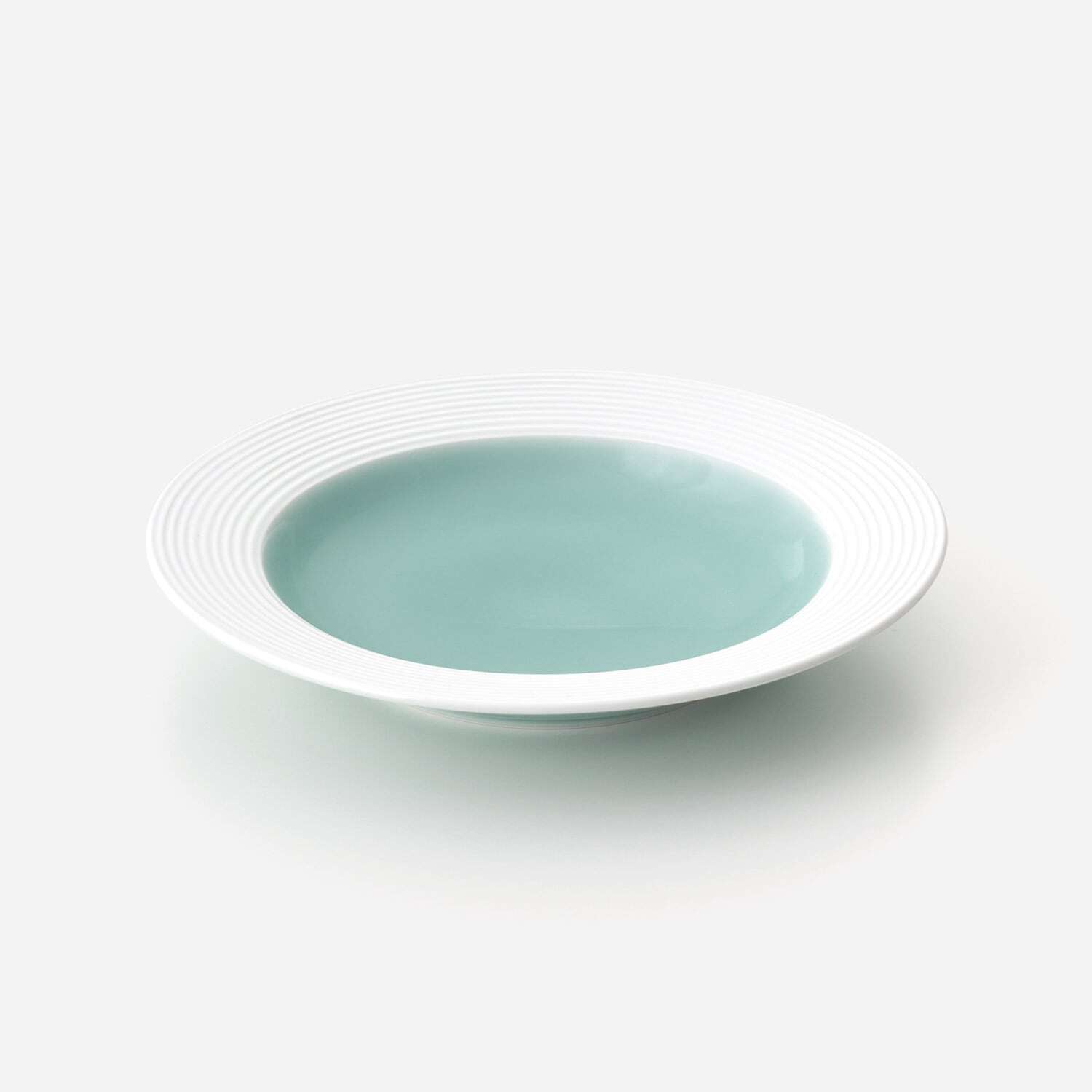 青磁白彩リム皿　２枚セット H1175