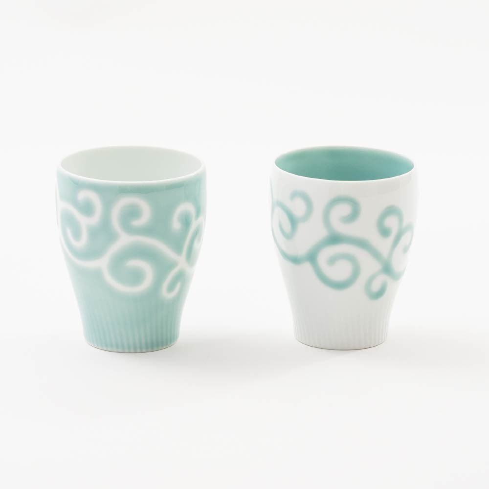 【伊万里焼】かけわけ 波カップペアセット 112-H1192