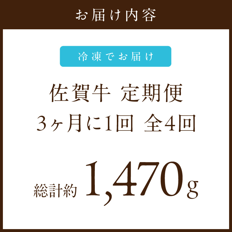 【発送月固定 定期便】肉の定期便! 佐賀牛 を3ケ月に1回お届け! 全4回 999-J1168
