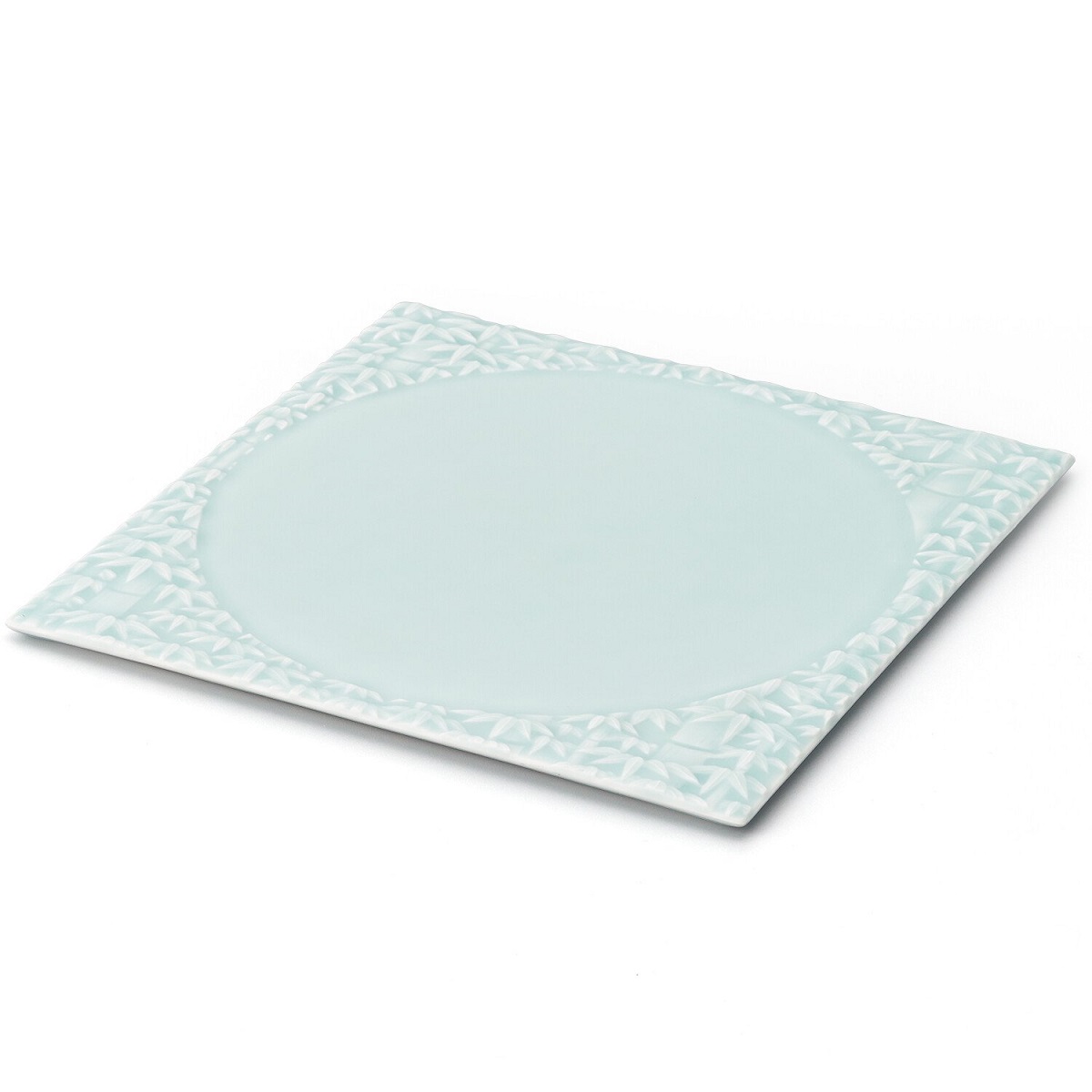 【伊万里焼】モイスト 竹彫 スクエアプレート 028-H825