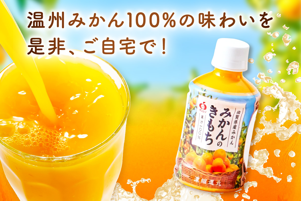 【佐賀県産温州みかん100%使用】 みかんジュース みかんのきもち 280ml×24本入り 2箱セット A039