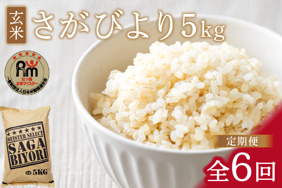 【11月から順次発送】 令和6年産 【定期便】 玄米 さがびより ５kg×６回 B706