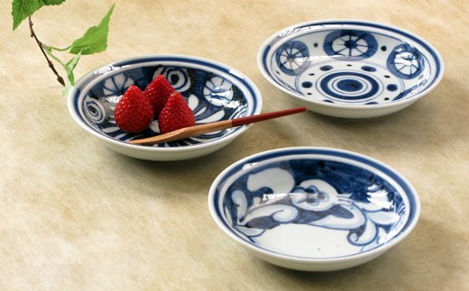 【伊万里焼】伊万里陶苑 フルーツ皿3枚組 H601