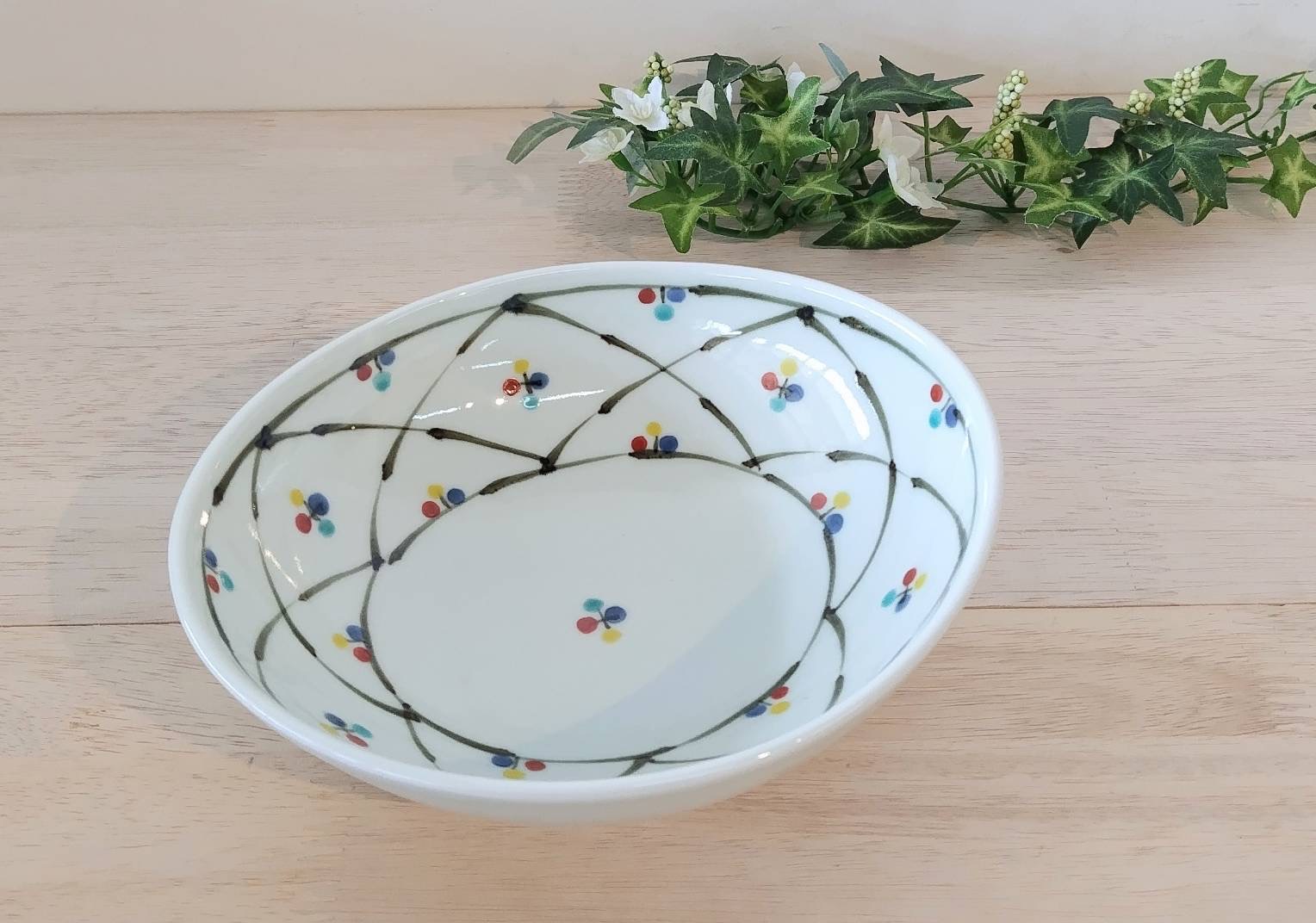 伊万里焼 花かご三方鉢 165-H1061