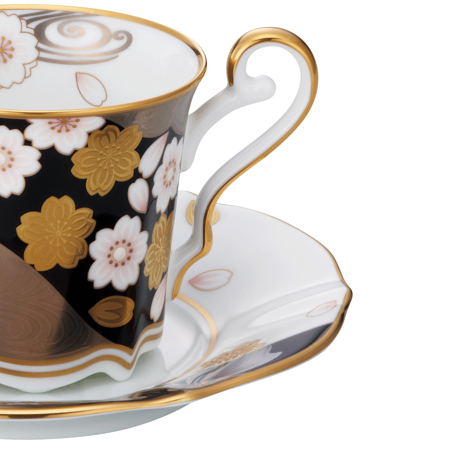 あやみなも コーヒーカップ＆ソーサー（夜桜金銀彩） 058-H1119